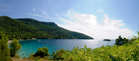 Panorama of nice lagoon on the Peljesac peninsula near Dubrovnik, Croatia