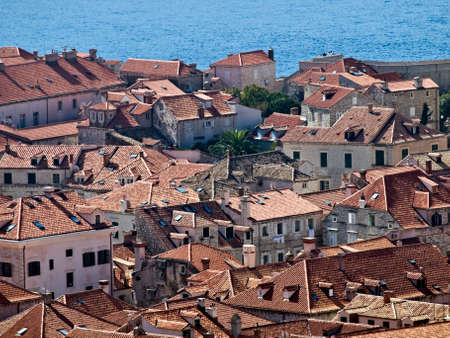 Dubrovnik old town houses and roofs  close up.の写真素材