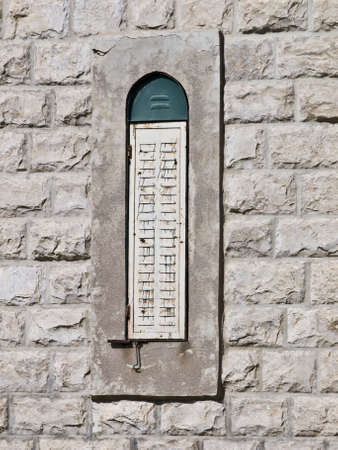 typical arabic window in Jordan alone in the centerの写真素材