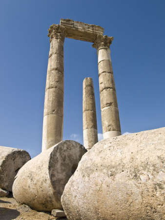 Temple of Hercules in Amman Citadel, Al-Qasr site, Jordanの写真素材
