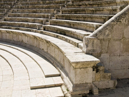Detail of Roman amphitheater in Amman, Al-Qasr site, Jordan
