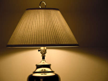 Golden desk lampの写真素材