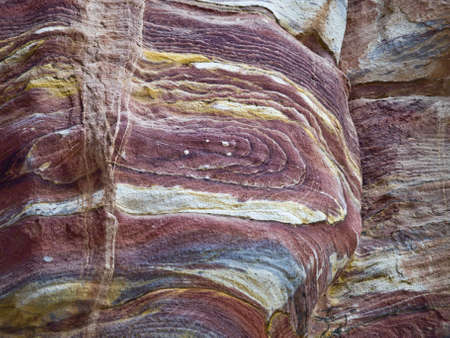 Passage wall texture  of Nabatean passage in Petra (Al Khazneh), Jordan.  Siq canyon.の写真素材