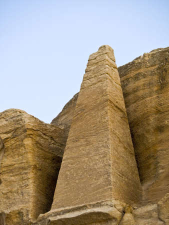Tomb detail in Petra, Egyptian style detailの写真素材