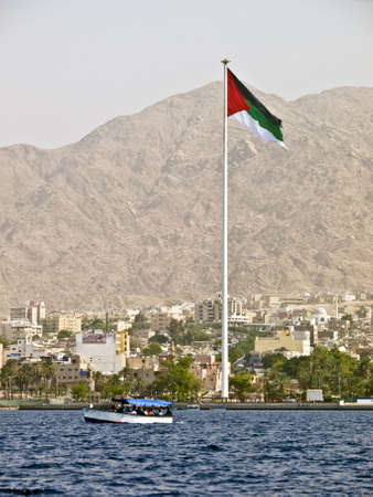 Arab revolution flag in Aqaba, Jordanの写真素材
