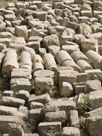 Excavation parts in Jerash, Jordan. Ready for assembleの写真素材