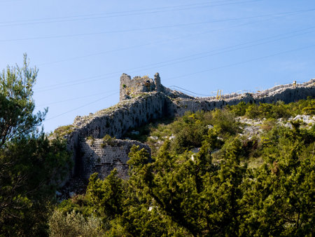 Second longest world walls. Ston small town near Dubrovnik, Croatiaの写真素材