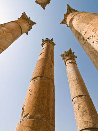 Temple of Artemis in Jerash, Jordan. Corinthian columns detail.の写真素材