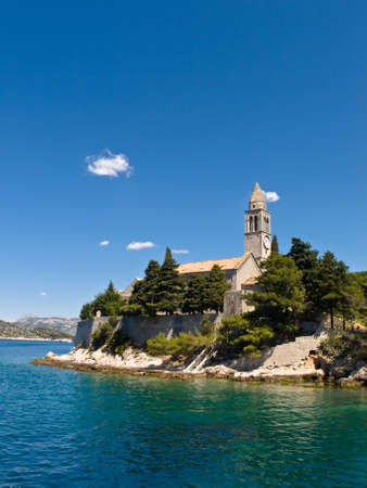 Catholic monastery on island Lopud, near Dubrovnik, Croatia.の写真素材