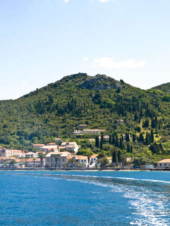 Island with Catholic monastery, Lopud, near Dubrovnik, Croatia. Panorama.の写真素材