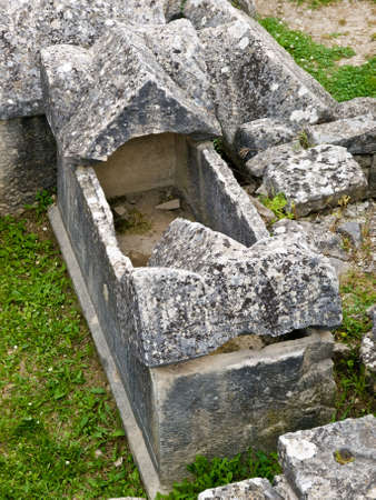 Old archaeological site Salona near Split, Croatia. Roman city and Early Christianityの写真素材