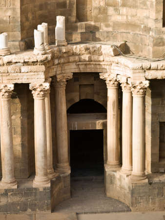 Ancient Roman time town Bosra in Syria. Theater details.の写真素材