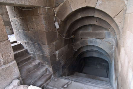 Ancient Roman time town Bosra in Syria. Theater details.の写真素材