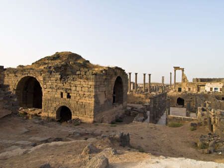 Ancient Roman time town Bosra in Syria. Theater details.の写真素材