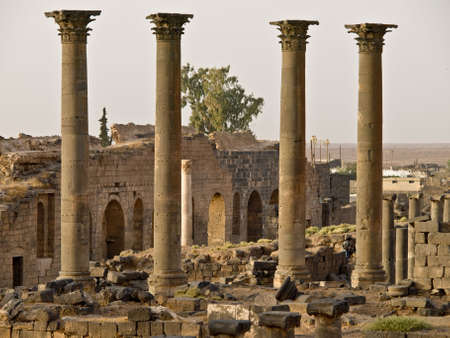 Ancient Roman time town Bosra in Syria. Theater details.の写真素材