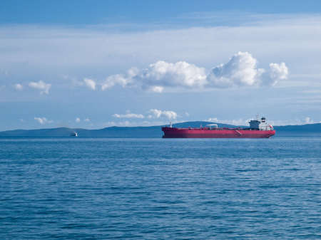 Oil tanker waiting for a dockingの写真素材