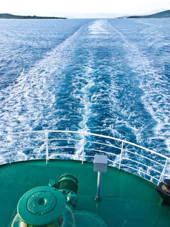 Ship trail at the seaの写真素材