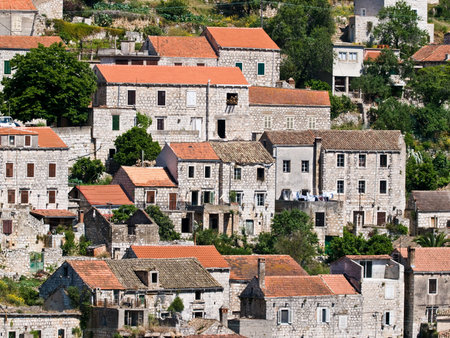Traditional village on island Lastovo, Croatiaの写真素材
