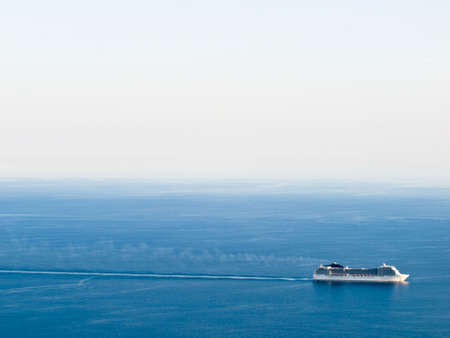 Panorama with cruiser. Near island Lastovo, Croatiaの写真素材