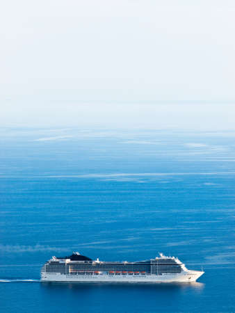 Panorama with cruiser. Near island Lastovo, Croatiaの写真素材