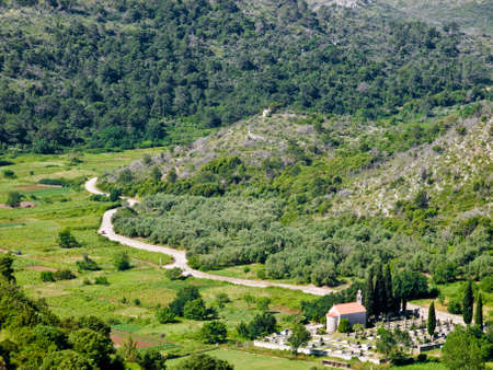 Panorama of the field on the island Lastovo, Croatiaの写真素材