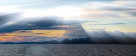 Adriatic sea sunset with some digital effects addedの写真素材