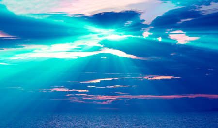 Adriatic sea sunset with some digital effects addedの写真素材