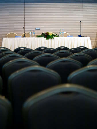 congress room detail with empty chairsの写真素材