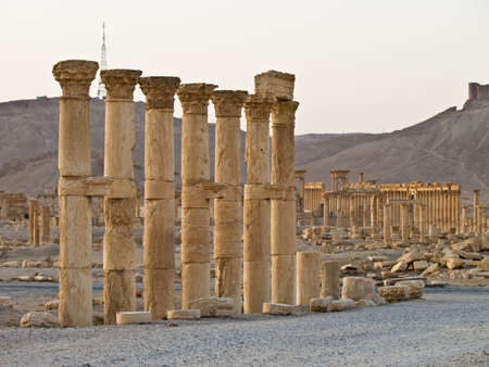 Ancient Roman time town in Palmyra (Tadmor), Syria. Greco-Roman, Persian Period.の写真素材
