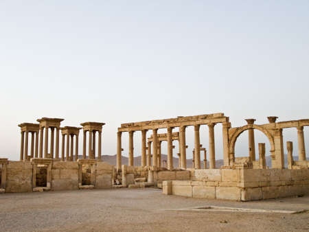 Ancient Roman time town in Palmyra (Tadmor), Syria. Greco-Roman & Persian Period.の写真素材