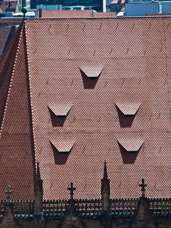 Detail of the roofs Nuremberg, Germany, Europe.の写真素材