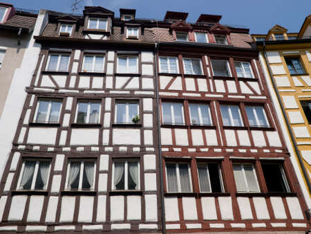 Traditional s in Nuremberg (NÃ¼rnberg) Germany, Europe. Window detailの写真素材
