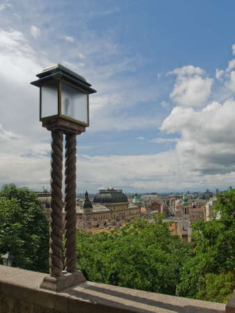 Lamp in Zagreb capitol city of Croatia.の写真素材