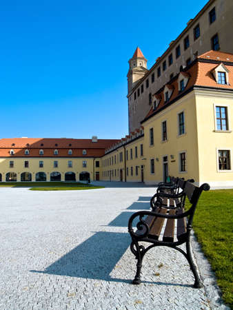Castle of Bratislava on top of the hillの写真素材