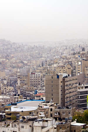 Urban Amman shot - Capital of Jordan. Early morning in autumn with fog.の写真素材