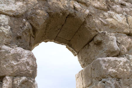 Amman citadel - Jordan. Early morning time with architectural detail.の写真素材
