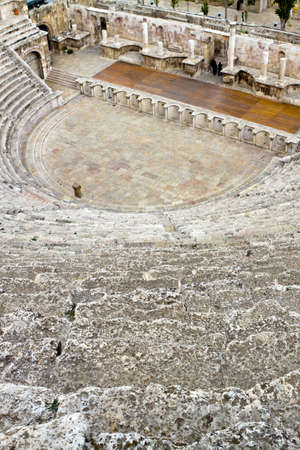 Roman amphitheater in Amman, Al-Qasr site, Jordan.の写真素材