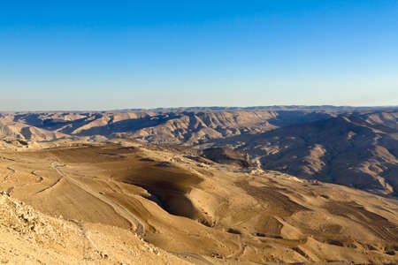 Jordan desert near King's road in Jordanの写真素材