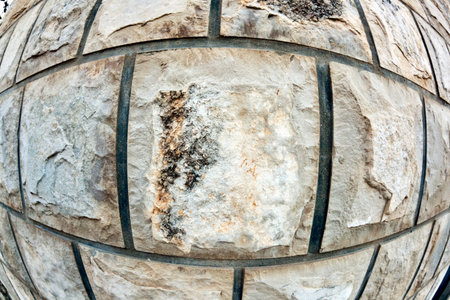 Wall detail for backgrounds shot with fish eye lenses.の写真素材