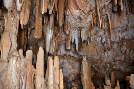 Coatia is full of caves like this one in limestone rocks. This is Inside details with  stalagmites and stalactites . Location: Dubrovnik area. 25sek shot with aprox. 30 flashes fired.の写真素材
