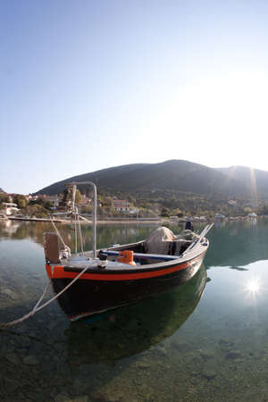 Harbor boat detail in small village Hodilje near Ston on Peljesac peninsula, Croatia, Europe.の写真素材