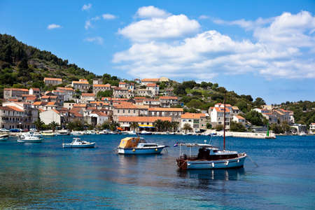 Small village on island Korcula. Croatia, Dalmatia region, Europe.の写真素材