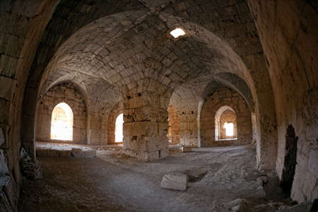 The Citadel of Salah Ed-Din (once known as Saone, also known as Saladdin Castle) in Syria.の写真素材