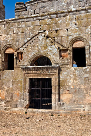 This is one of the best preserved Syrian - Byzantine ecclesiastical building (5th century). Three-nave cathedral.の写真素材