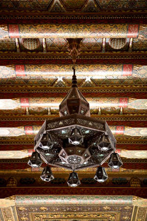 Famous fortess and citadel in Aleppo, Syria. Main hall made by Turkish Mamelukes. Mamluks made all engravings in the wood.の写真素材