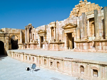 Detail of Roman theatre in Jerash, Jordan