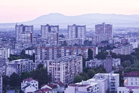Panorama of the Zagreb capitol of Croatia. Residential part.の写真素材