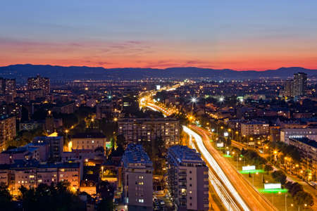 Panorama of the Zagreb capitol of Croatia. Long exposure.の写真素材