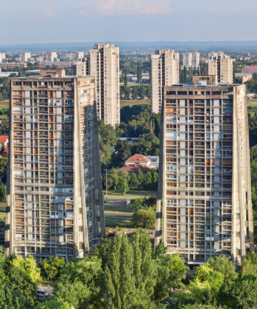 Residential area in Zagreb, Capitol of Croatiaの写真素材