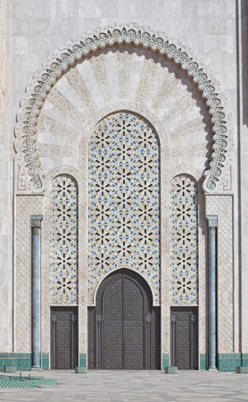 Detail of Hassan II Mosque in Casablanca Moroccoの写真素材